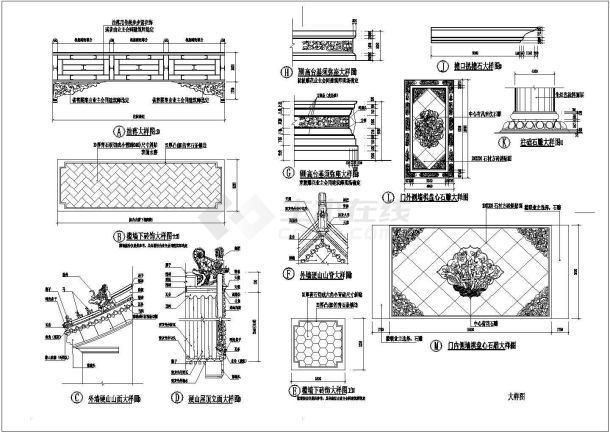 二层仿古四合院建筑设计施工CAD图纸-图一