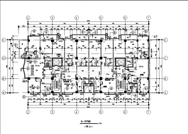12层带跃层商住楼建筑设计施工cad图纸，含地下一层-图二
