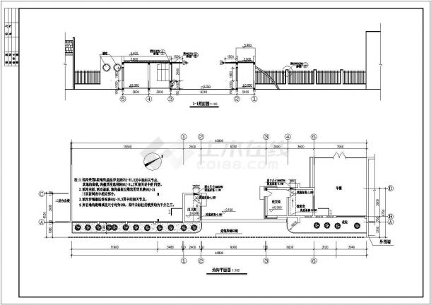 某大型商场大门建筑详细方案设计施工CAD图纸-图一
