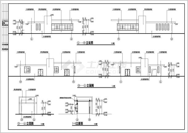 某公司大门建筑详细方案设计施工CAD图纸-图一