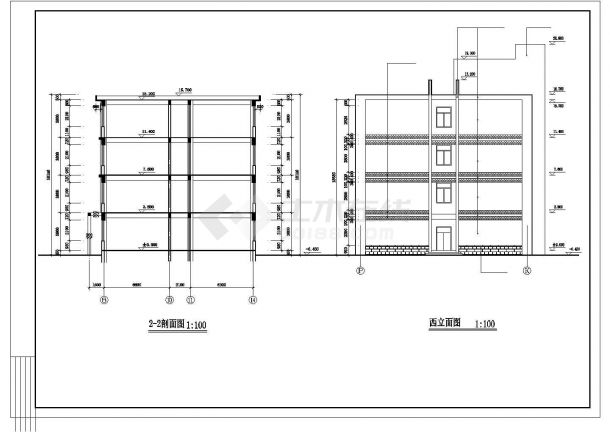 温州某学校5500平米4层教学楼全套建筑设计CAD图纸-图二