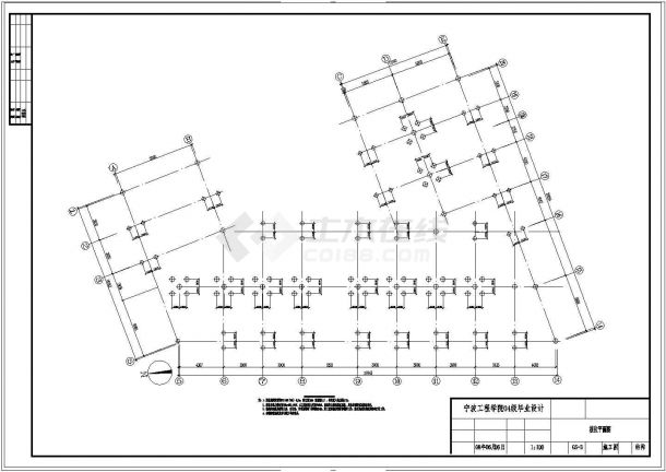 土木工程毕业设计_厂房设计_三层框架厂房，1765平米毕业设计（计算书、施工组织设计、结构cad设计图）-图二