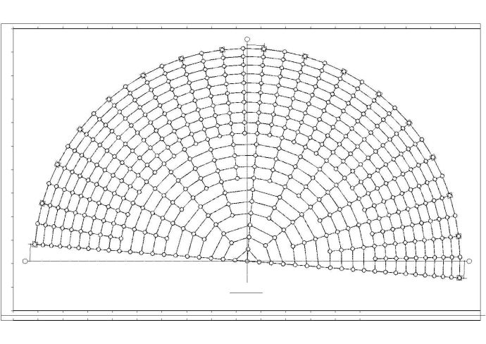 某地大跨度球壳网架设计cad图纸_图1