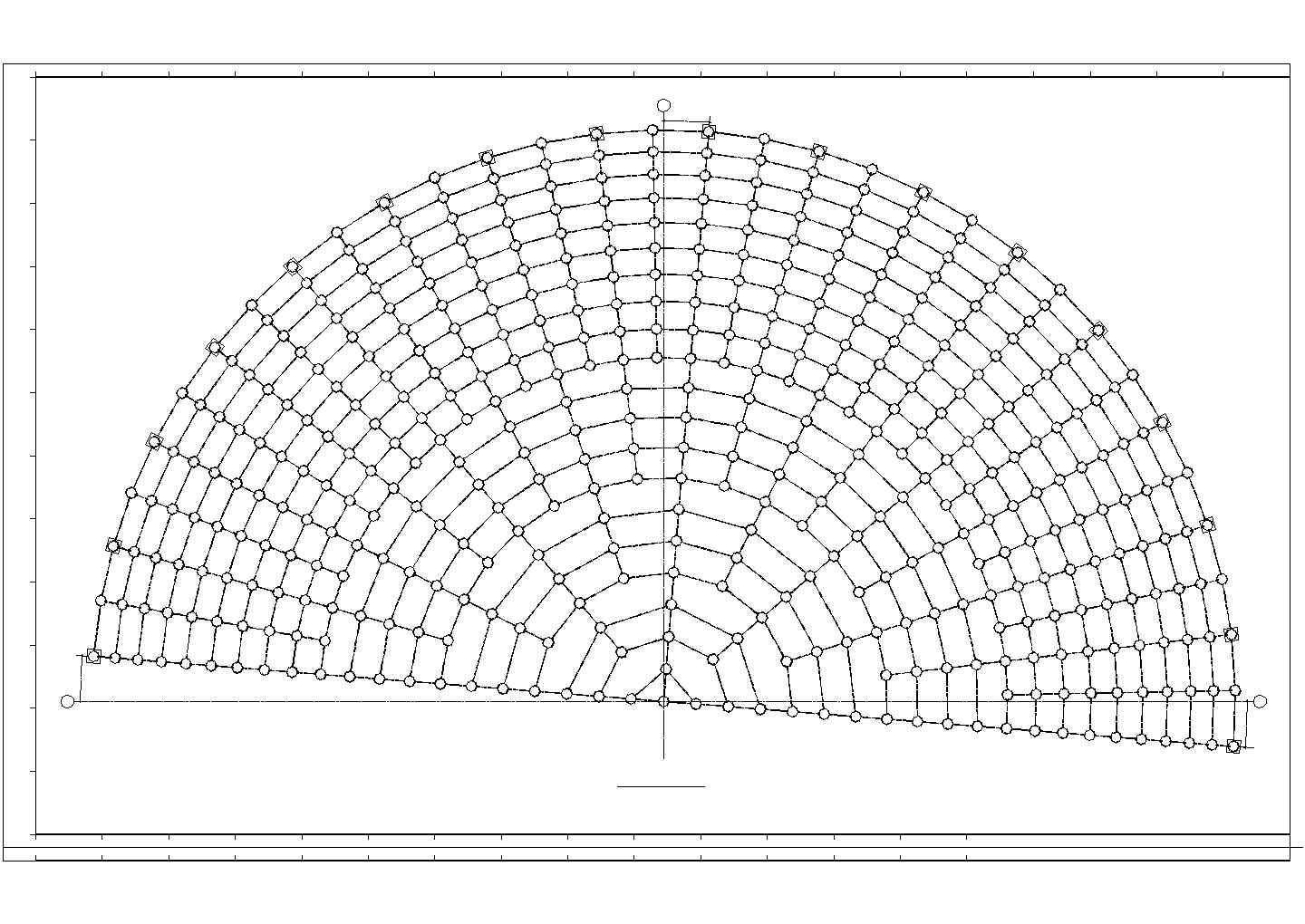 某地大跨度球壳网架设计cad图纸