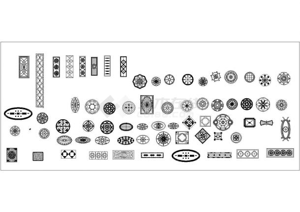 经典几十种室内装修地花图块cad素材图例图库（大院设计，种类全）-图一