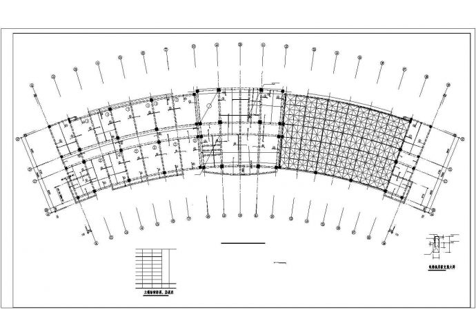 某标准建筑屋面网架设计cad图纸_图1