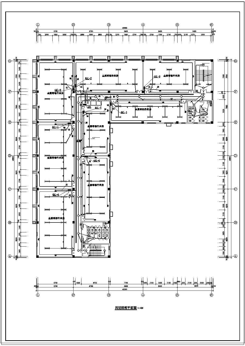 办公楼设计_1279平方米某五层办公楼电气cad施工图