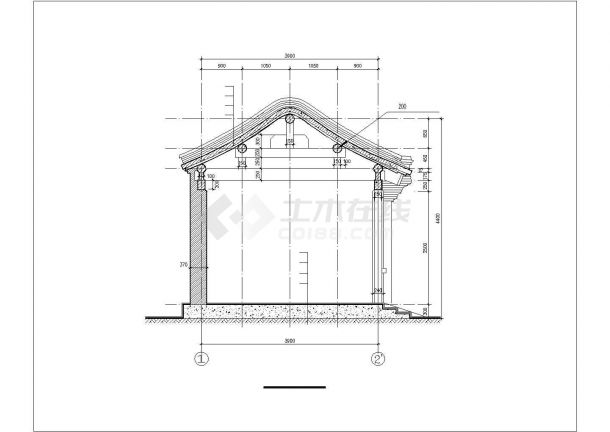 经典四合院建筑设计CAD图纸-图二
