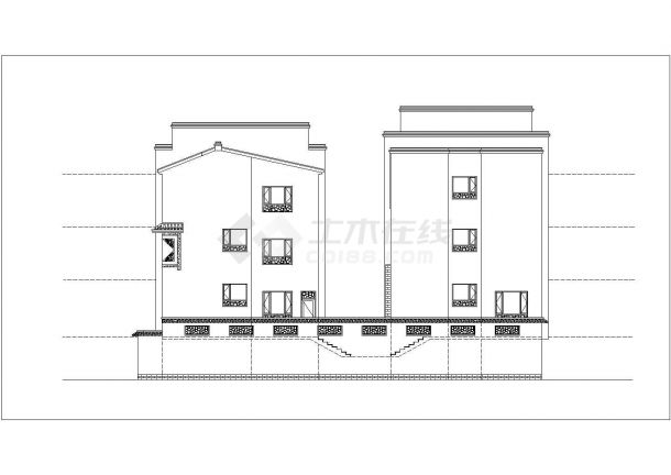 中式风格四合院住宅建筑方案设计施工图（CAD+效果图）-图一