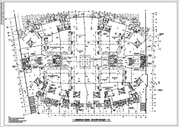 福建某地下商场空调设计cad全套施工图（含设计说明）-图一