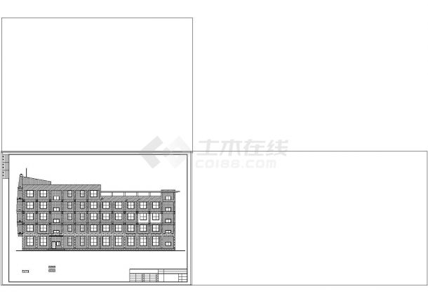 办公楼设计_某20米框架结构五层办公楼建筑cad图纸-图二