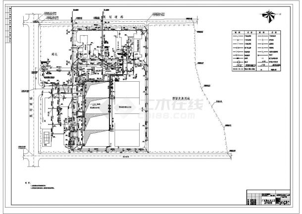 东莞某全套污水厂总CAD工艺管大样详细总平面图-图一