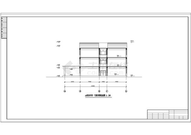 土木工程毕业设计_3264平米，三层框架教学楼毕业设计（计算书、建筑、结构cad图）-图一