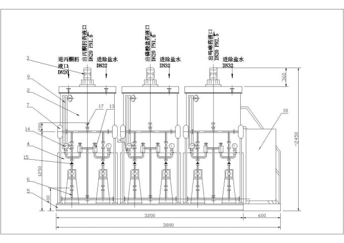 典型锅炉用加药装置cad配置设计图（甲级院设计）_图1