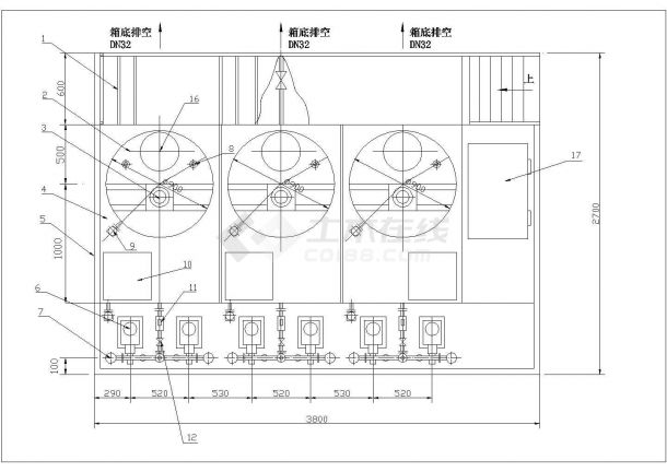 典型锅炉用加药装置cad配置设计图（甲级院设计）-图二
