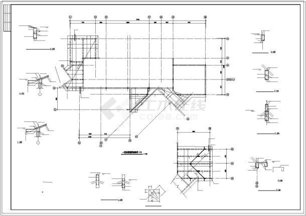 某二层砖混教学楼建筑设计cad施工图（6度抗震）-图二