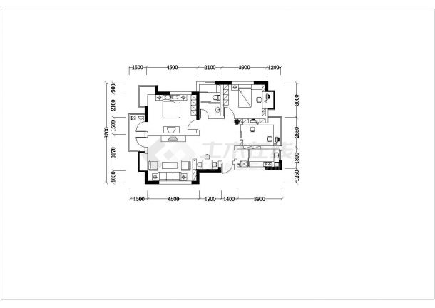 远锦美地小区多层住宅楼全套室内装修施工设计cad图纸-图二