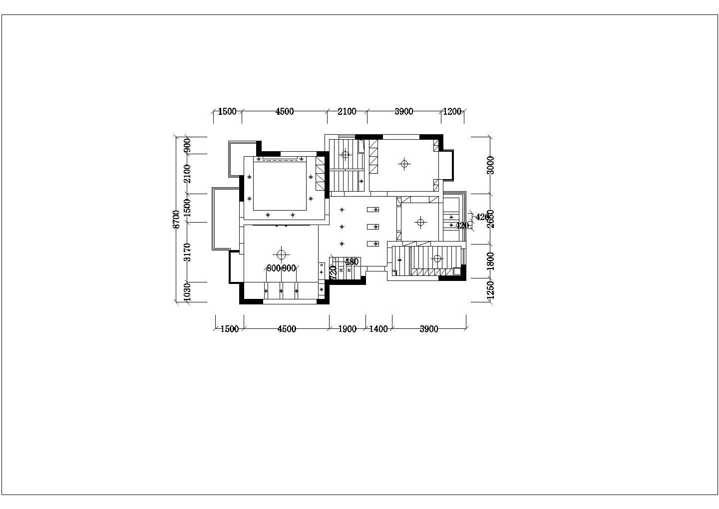 远锦美地小区多层住宅楼全套室内装修施工设计cad图纸