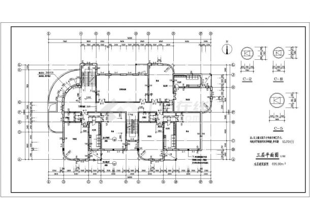 某三层带地下室9班幼儿园设计cad全套建筑施工图（含设计说明）-图二