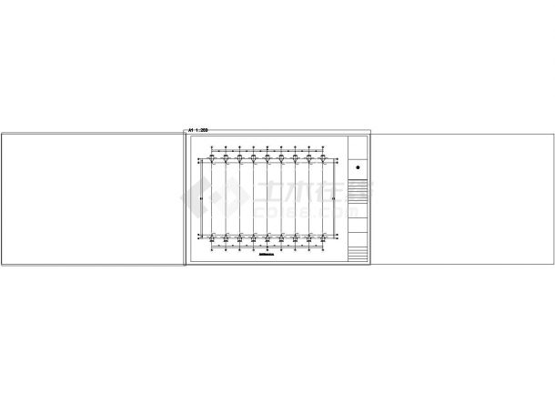 【山东】某空间管桁架50米跨钢结构cad施工图-图二