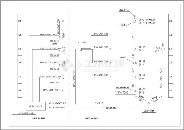 某办公全套CAD电气设计构造详细图纸-图二