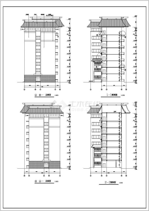 某七层钢筋混凝土框架结构教学楼设计cad建筑方案图（含设计说明）-图一