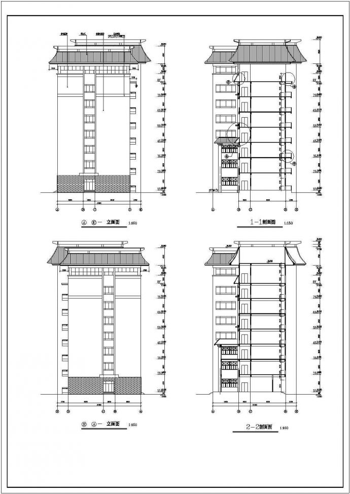 某七层钢筋混凝土框架结构教学楼设计cad建筑方案图（含设计说明）_图1