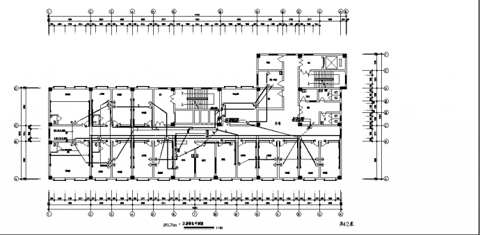 8层县中医院住院楼弱电系统设计施工cad图纸，含设计说明_图1