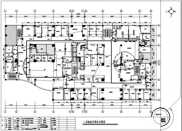 淮安4层医院医技综合楼电气系统设计施工cad图纸-图一