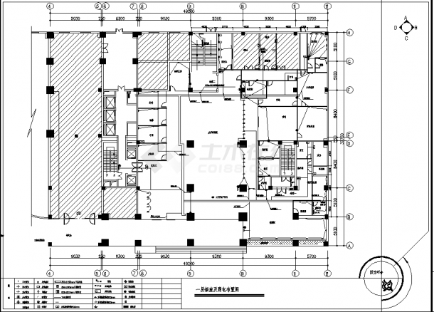 淮安4层医院医技综合楼电气系统设计施工cad图纸-图二