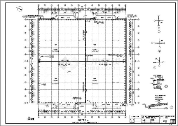 某钢结构厂房建筑结构水电图全套CAD中转库-图二