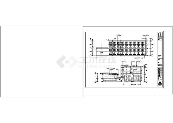 3727平米四层框架商务楼施工组织设计及工程量计价清单（含部分建筑图，完整结构图，总平图，横道图）cad-图一