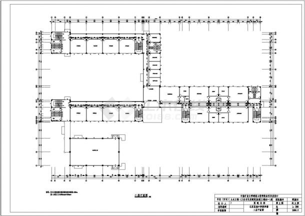 长115米，宽73.5米5层框架教学楼（计算书、部分建筑、结构设计CAD图）-图二