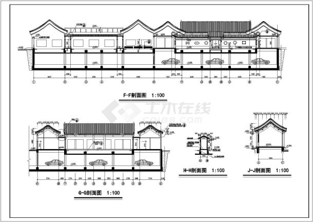 萍乡古建立剖面详细建筑施工图-图一