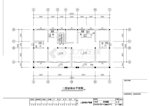 某二层别墅全套CAD给排水设计构造详细施工图-图一