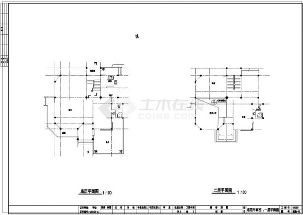 某三层别墅建筑结构电气给排水全套CAD图纸建筑施工图-图二