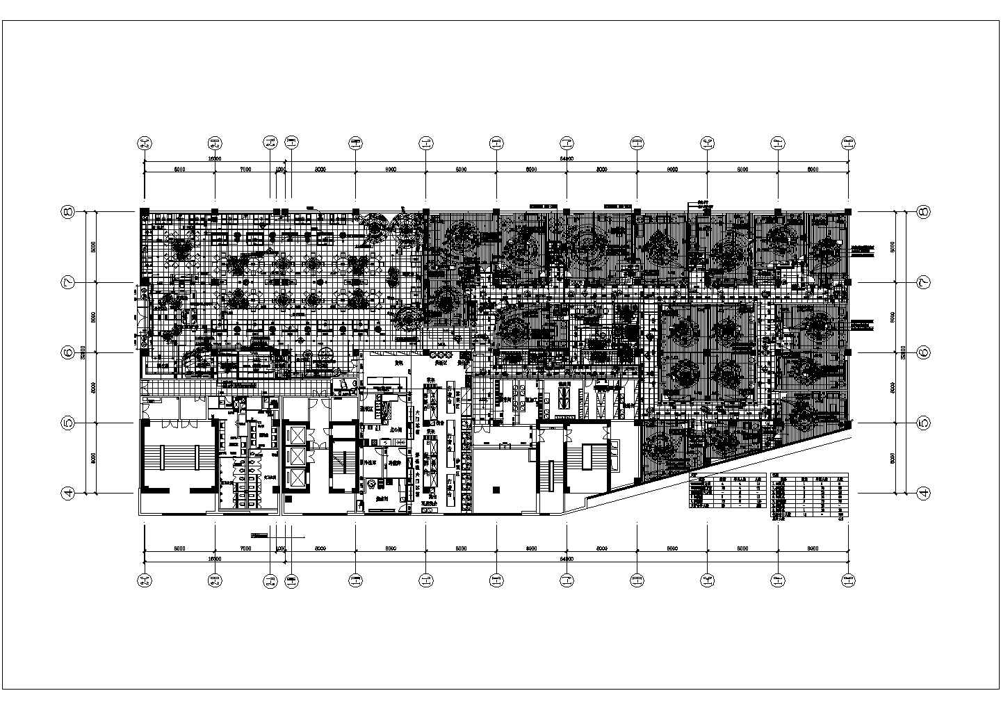 某天津2000平米新式饭店CAD大样节点构造设计施工图