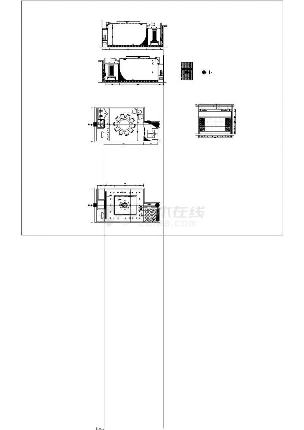 某酒店餐厅包厢施工CAD设计节点完整构造图纸-图一