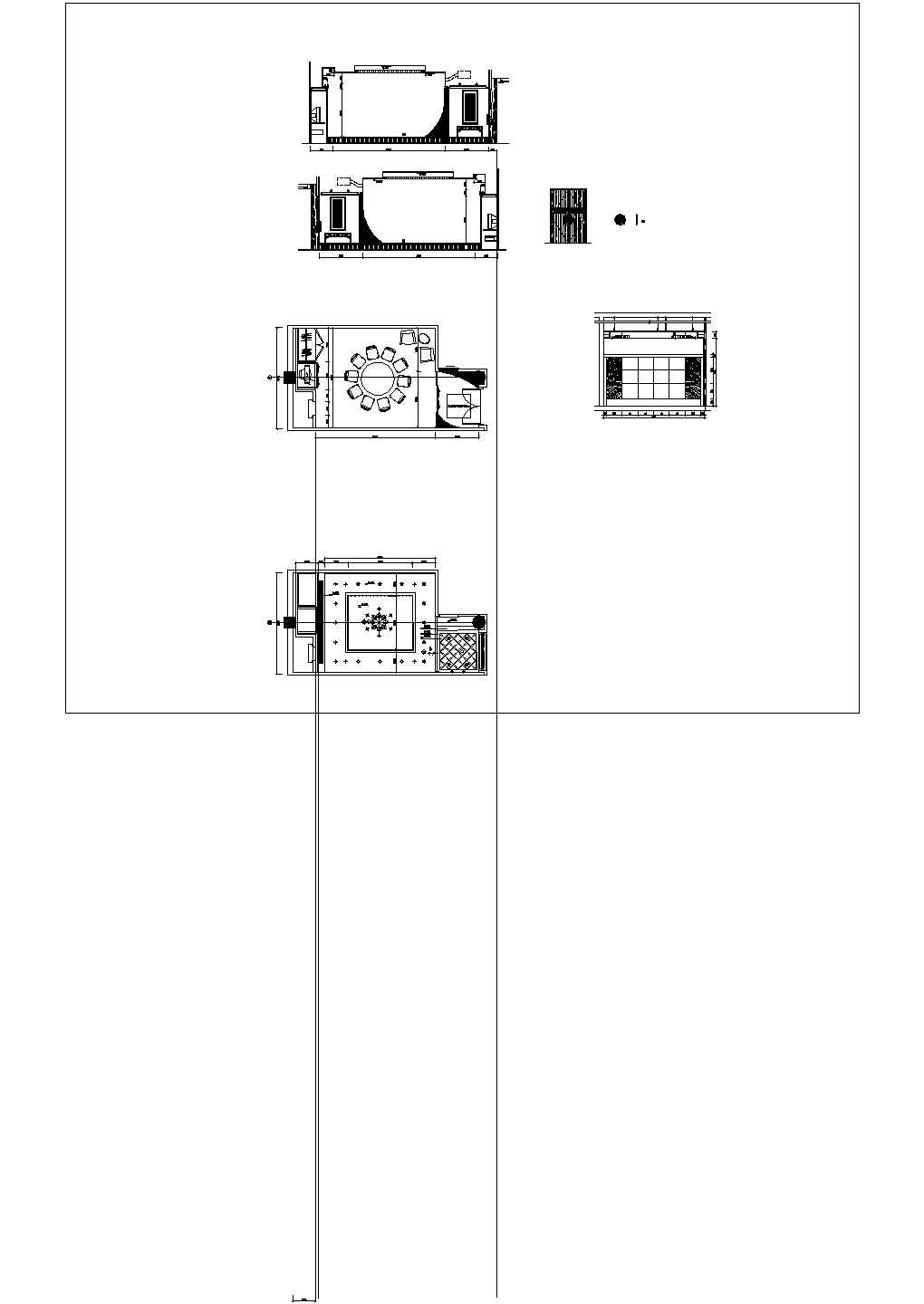 某酒店餐厅包厢施工CAD设计节点完整构造图纸