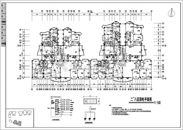 某住宅楼全套CAD电气设计构造详细完整施工图-图一