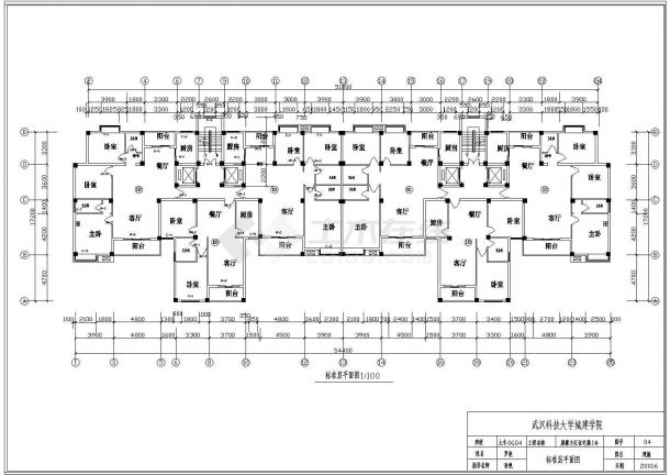 【10层】9000平米左右十层框架住宅楼建（筑图结构设计CAD图计算书全套资料）-图二