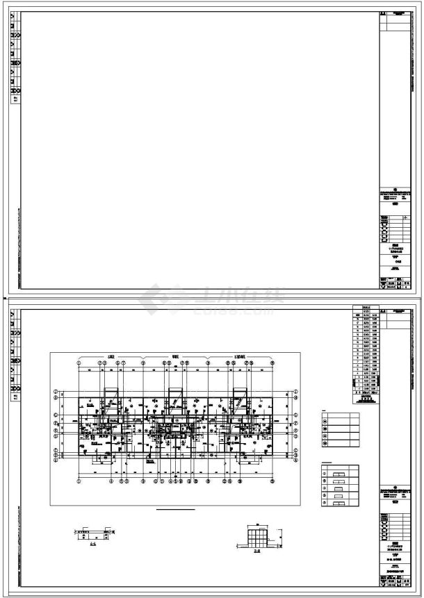 办公楼设计_某地高层办公楼剪力墙框架结构cad施工图纸-图二