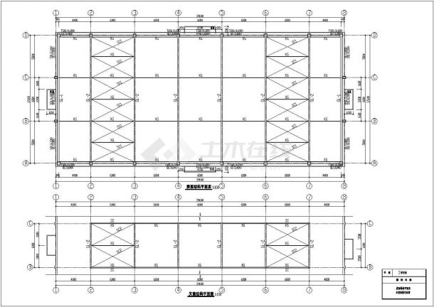 某地区39.6x17.6m单层钢结构厂房结施CAD图-图一