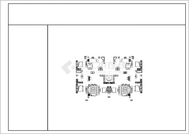 无锡国典华园小区住宅每户86平米对称户型设计CAD图纸（1梯2户）-图一