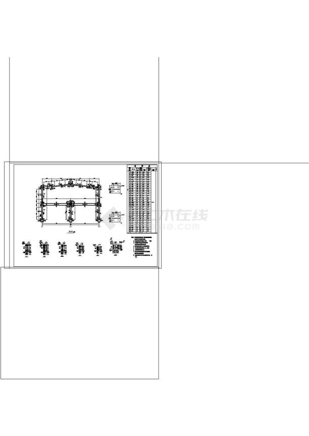 某地区16米跨门式刚架结构厂房结构施工图-图一