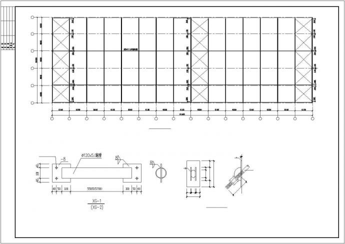 某地区24m跨单层门式刚架钢结构厂房结构施工图_图1