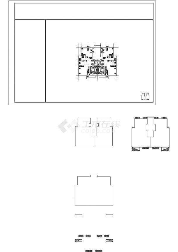 扬州春秀苑小区住宅每户70平对称户型设计CAD图纸（1梯2户）-图一