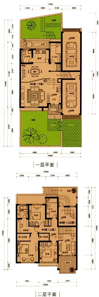 衡阳市某居住区4层私人别墅住宅楼平面设计CAD施工图-图二