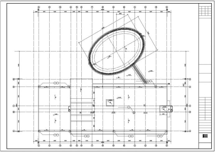 3727平米四层框架商务楼施工组织设计及工程量计价清单（含部分建筑cad图，完整结构图，总平图，横道图）_图1