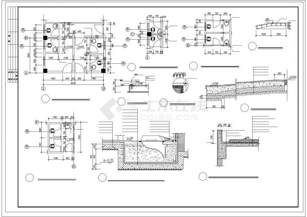 某地医院发热门诊建筑施工cad图纸-图二